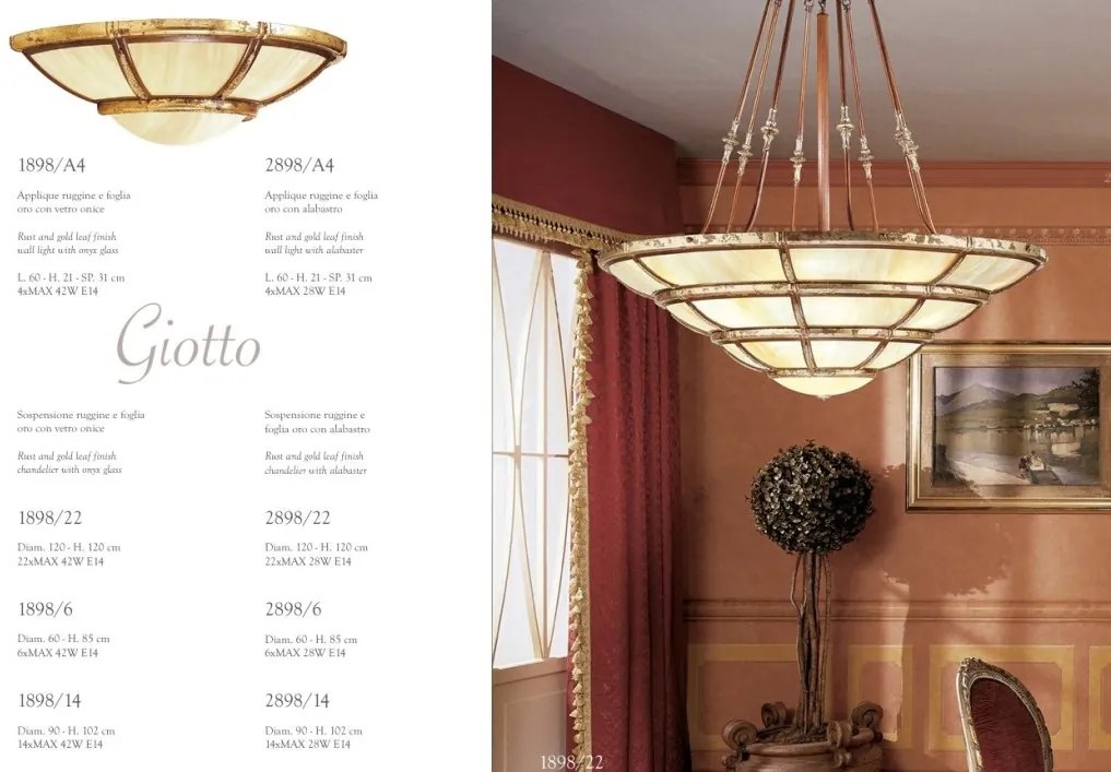 Lustra aplicata eleganta LUX realizata manual Giotto, 60cm