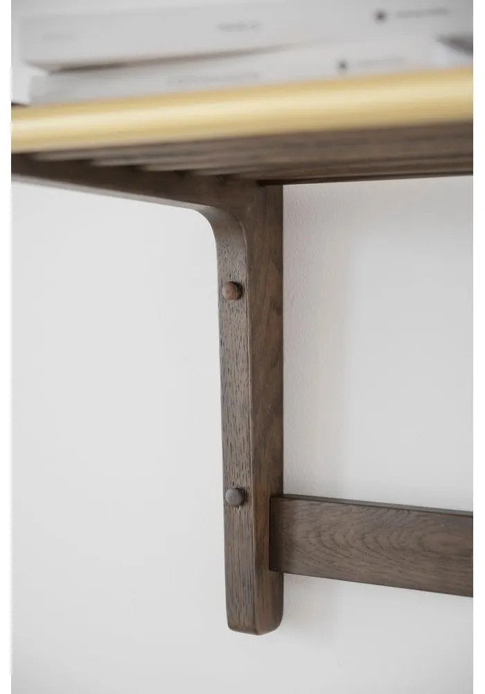 Cuier de perete maro închis din lemn masiv de stejar Inverness - Rowico