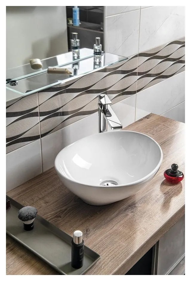 Chiuvetă albă din ceramică 42x34 cm Aqualine – Sapho