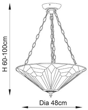 Endon 63936 - Candelabru suspendat pe lanț Tiffany ASTORIA 3xE27/60W/230V Ø 48 cm