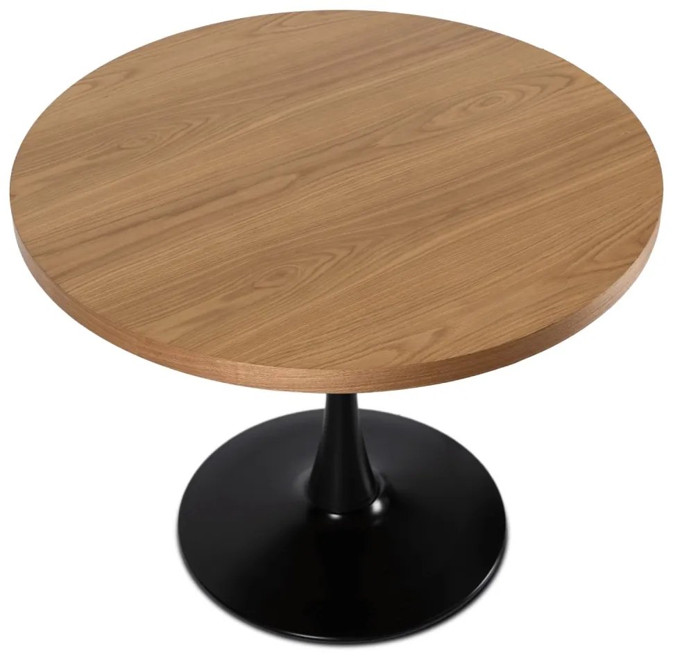 Masă rotundă LINO diametru 100 cm - diferite variante de culoare stejar auriu - negru