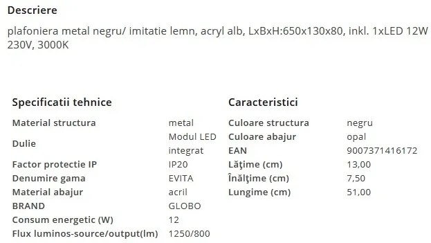 Plafoniera LED moderna EVITA 12W