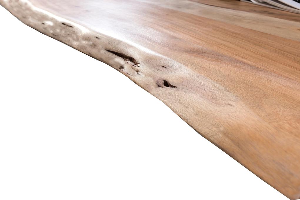 Masa dreptunghiulara cu blat din lemn de salcam Tables&amp;Co 200x100 cm maro/negru