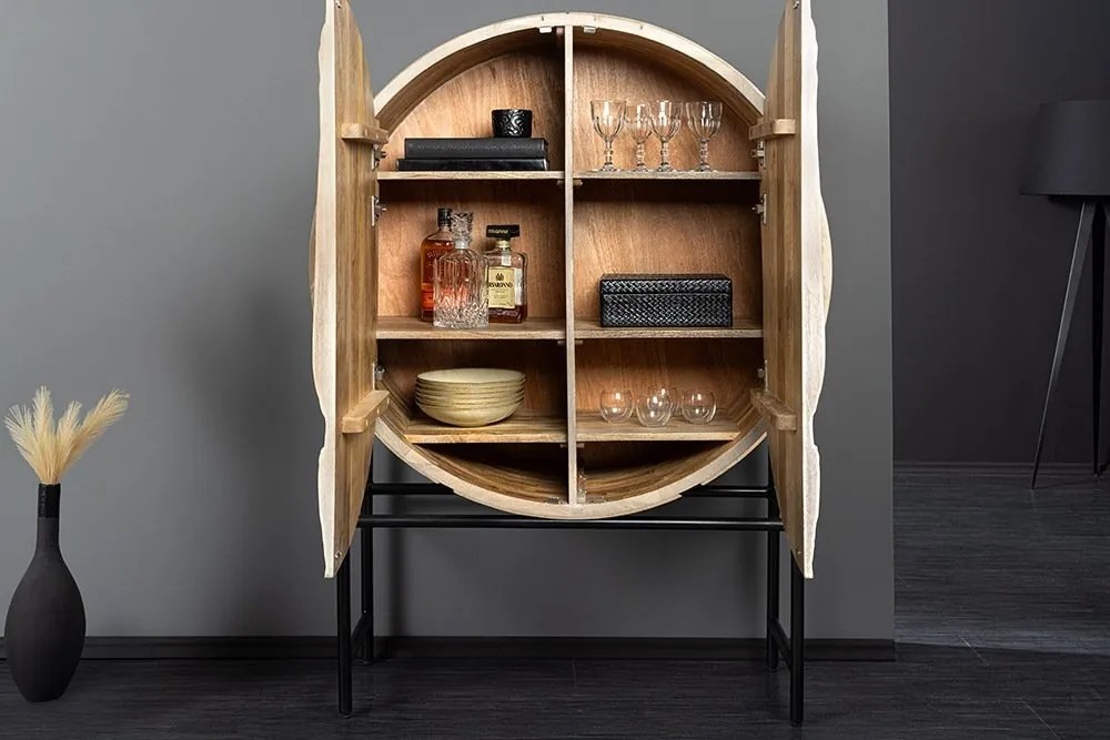 Bufet Elegant din Lemn de Mango, Albit, LION 140cm 3D