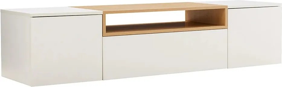 Comoda TV suspendata LOFT 160cm natur/ alb