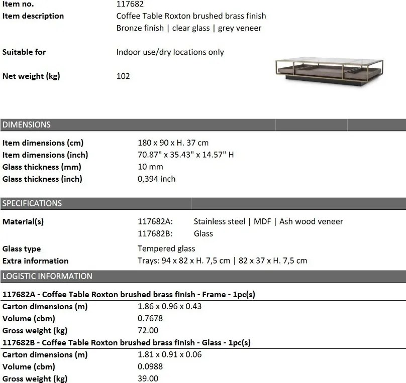 Masuta de cafea design LUX Roxton