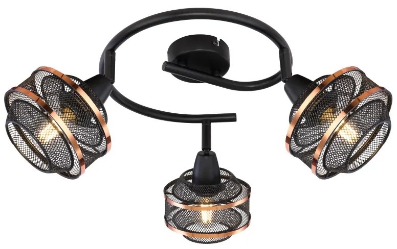 Plafoniera metal negru/auriu BELLONA 3
