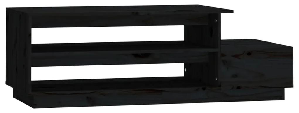 Masuta de cafea, negru, 120x50x40,5 cm, lemn masiv de pin