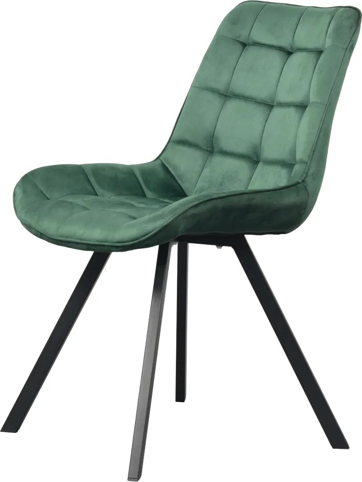 Scaun de luat masa, ţesătură Velvet verde închis/negru, SAMIRA