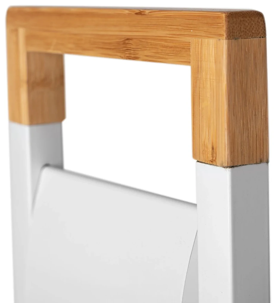 SUPORT METALIC din BAMBUS ALB White 390727