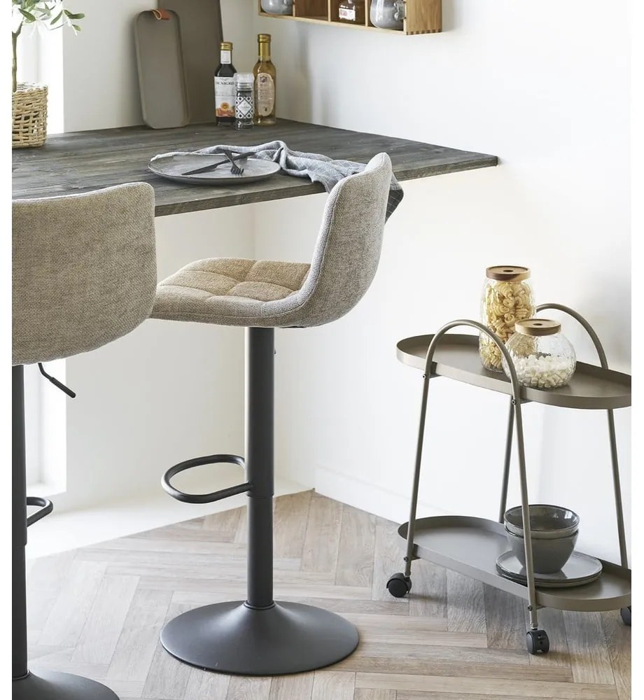Scaun de bar bej cu înălțime ajustabilă tapițat (înălțime șezut 61 cm) Middelfart – House Nordic