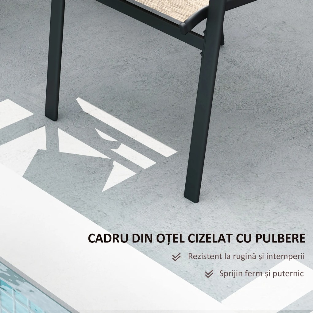 Outsunny Canapea de Grădină cu 2 Locuri și Masă Centrală din Sticlă, Maro și Negru | Aosom Romania