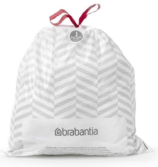 Saci de gunoi Brabantia PerfectFit Sort&Go/Bo 1005586, Dimensiune J, 20-25 L, 10 buc, Alb