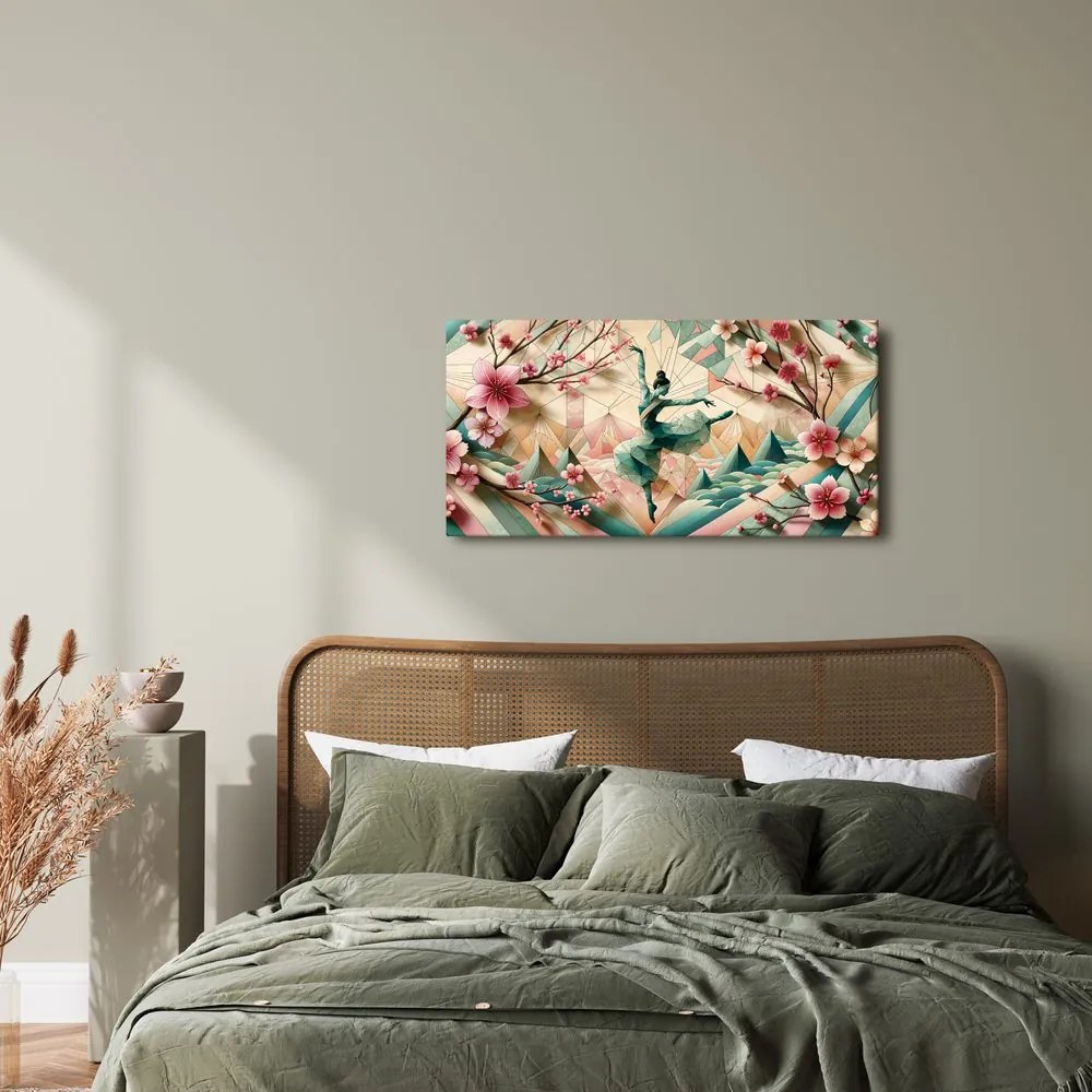 Tablou balerină abstractă printre flori