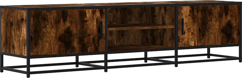 vidaXL Dulap TV stejar fumuriu, 160x35x41 cm lemn prelucrat și metal