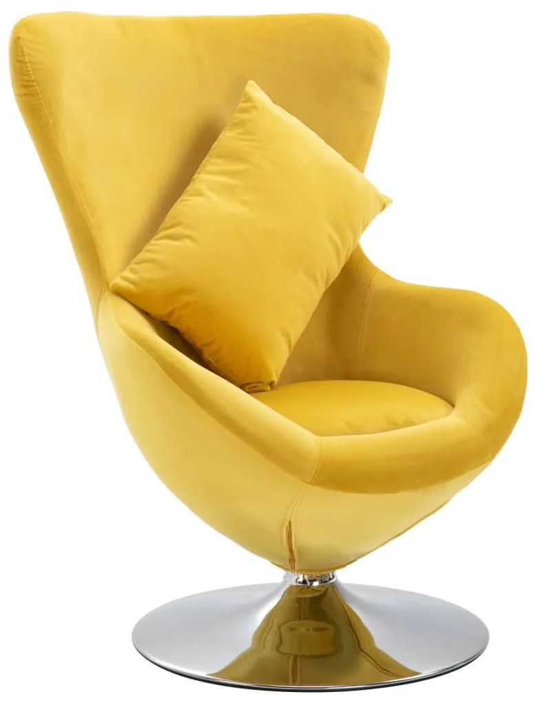 248468 vidaXL Scaun ou rotativ, cu pernă, galben, catifea