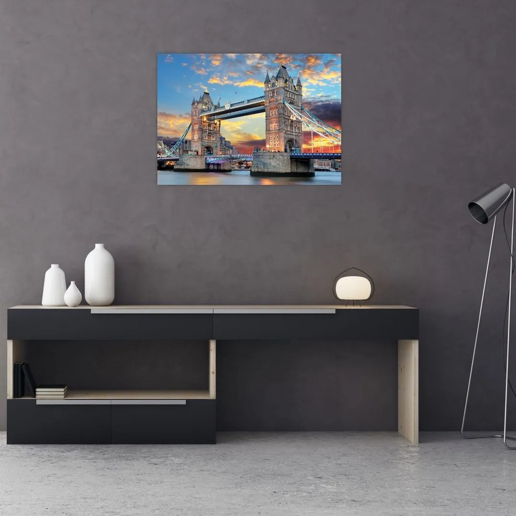 Tablou pe sticlă - Tower Bridge, Londra, Anglia (70x50 cm)