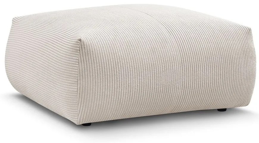 Taburet crem cu tapițerie din catifea reiată Voltaire – Bobochic Paris