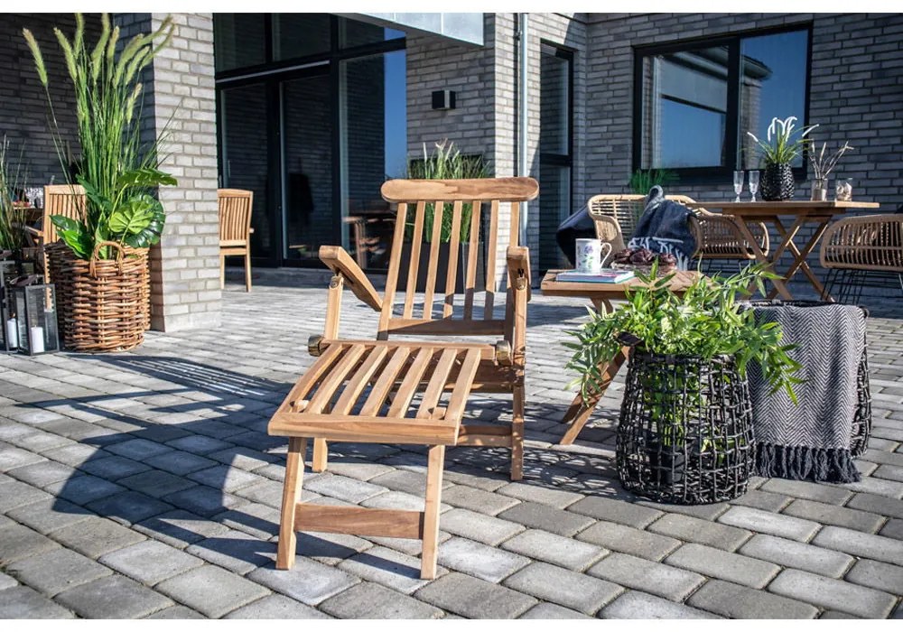 Șezlong Arrecife din tec cu spătar reglabil