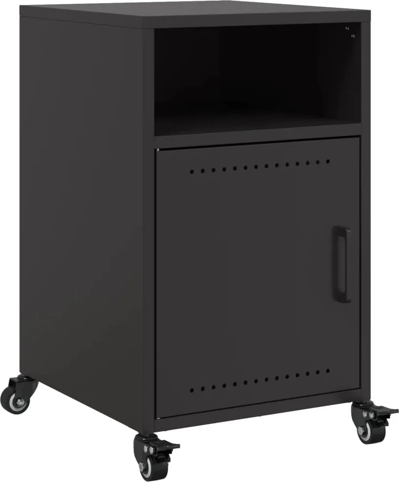 vidaXL Noptieră, negru, 36x39x59 cm, oțel