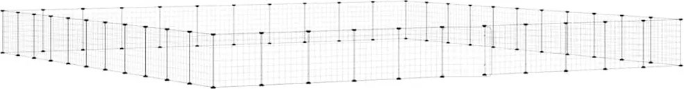 vidaXL Cușcă animale de companie cu ușă 44 panouri negru 35x35 cm oțel