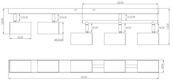 Spot Globo 57911-5S ROBBY 5xGU10/35W/230V gri