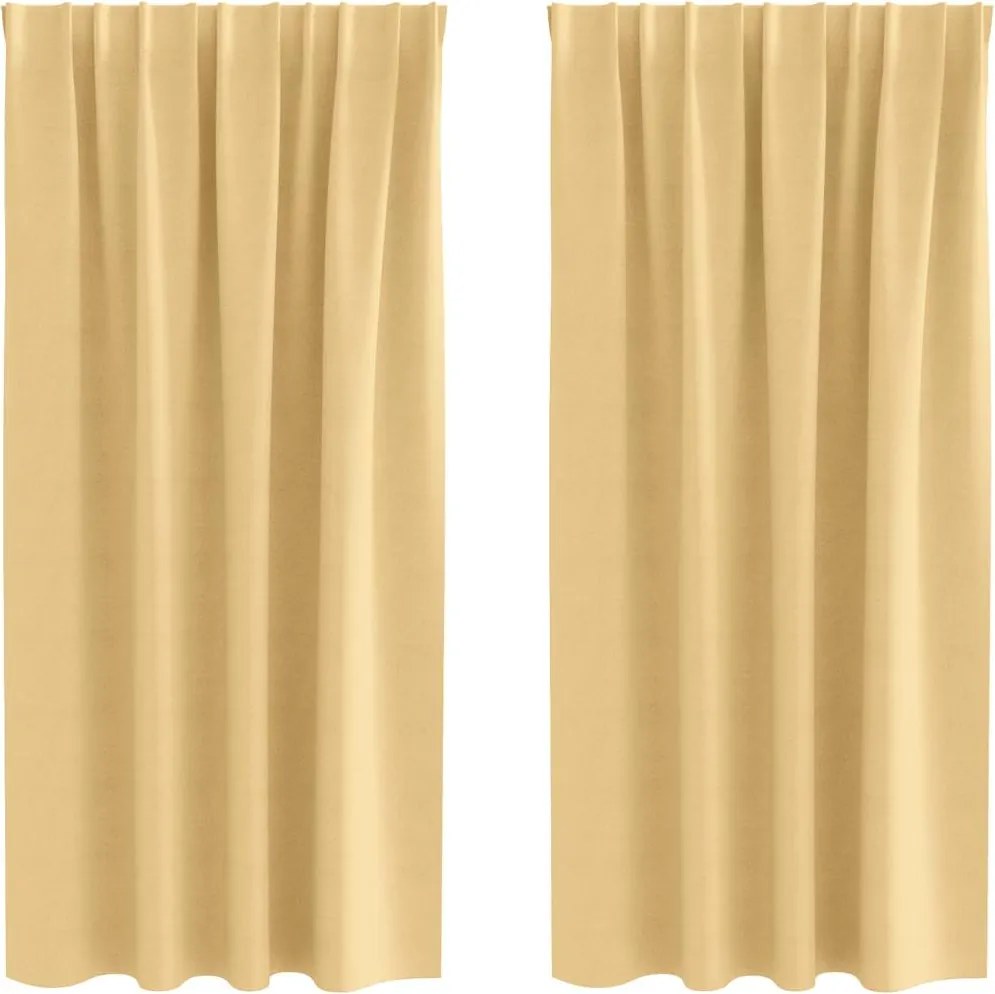 vidaXL Perdele Opaque cu Inel 2 pcs Bej 175 x 140 cm Poliester