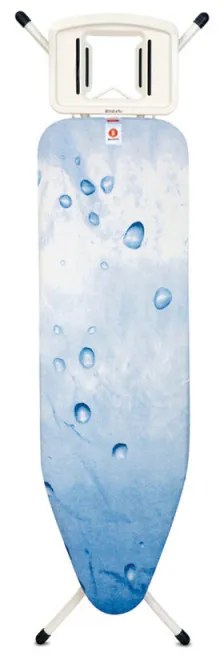 Masa de calcat Brabantia B 1003343, 124x38 cm, 7 pozitii de reglare, Suport fier de calcat, Alb/Albastru