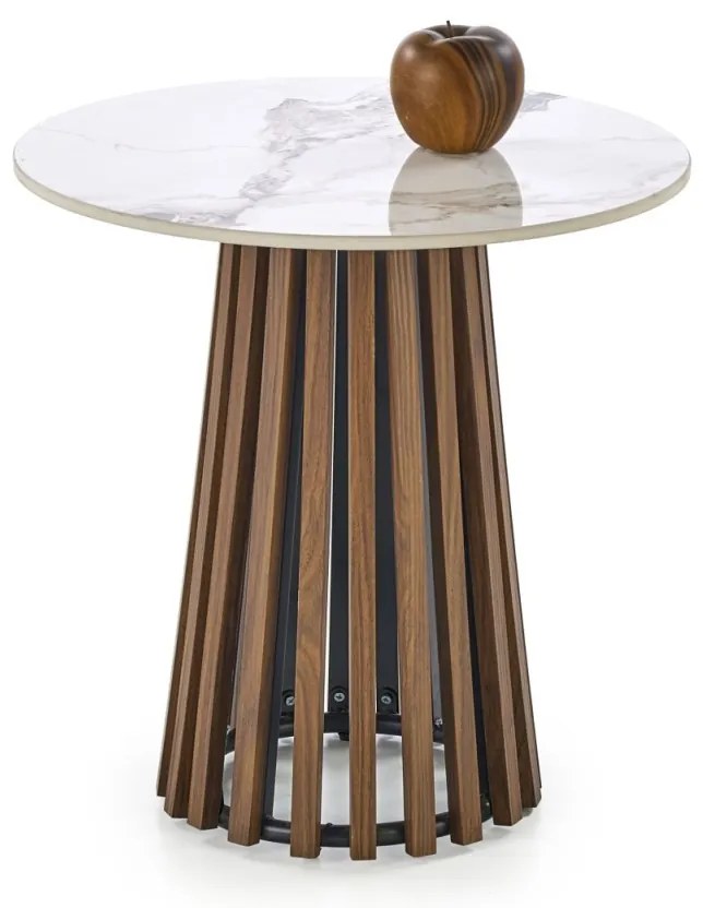 Masuta de cafea Carina S mamura bej/nuc ø50/h51 cm