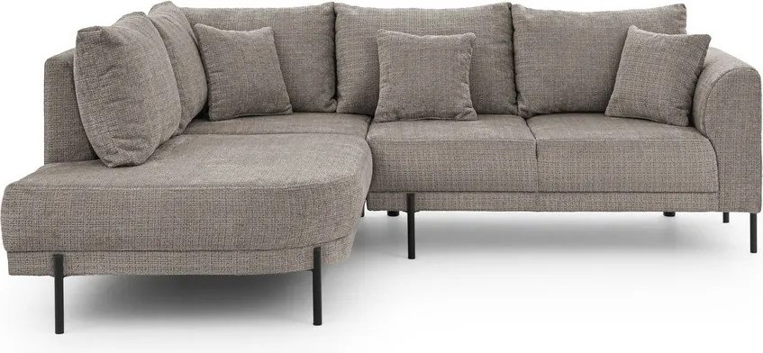 Colțar taupe cu tapițerie din chenille (cu colț pe partea stângă/în formă de ”L”) Mauris – Ropez