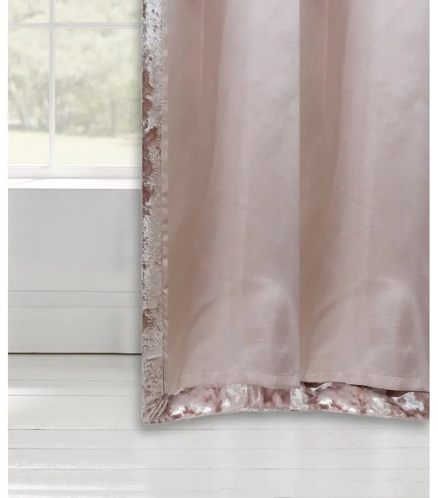 Draperii roz 2 buc. 229x229 cm Crushed Velvet – Catherine Lansfield