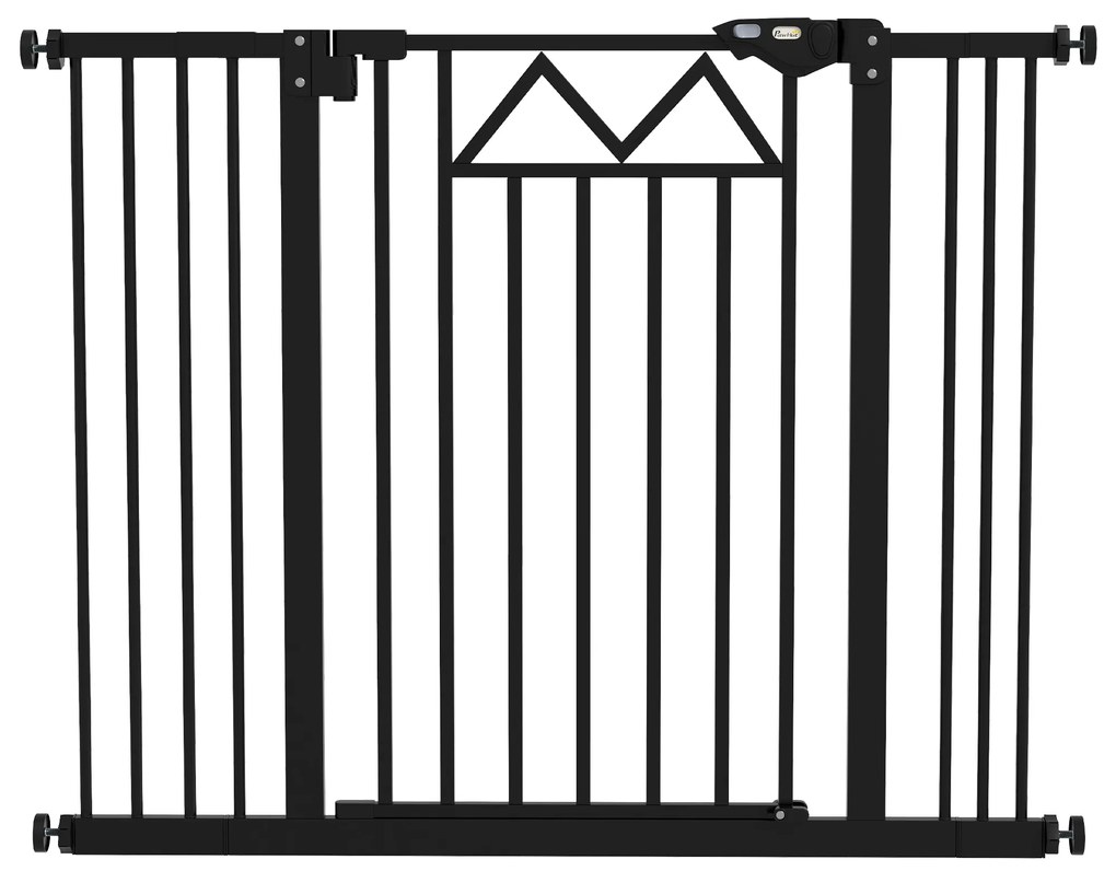 PawHut Barieră pentru câini cu 4 șuruburi reglabile și bandă adezivă, din metal și plastic, 74-100x76 cm, negru | Aosom Romania