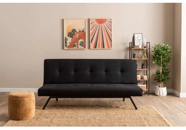 Canapea extensibilă BAKU, 2 locuri, neagră