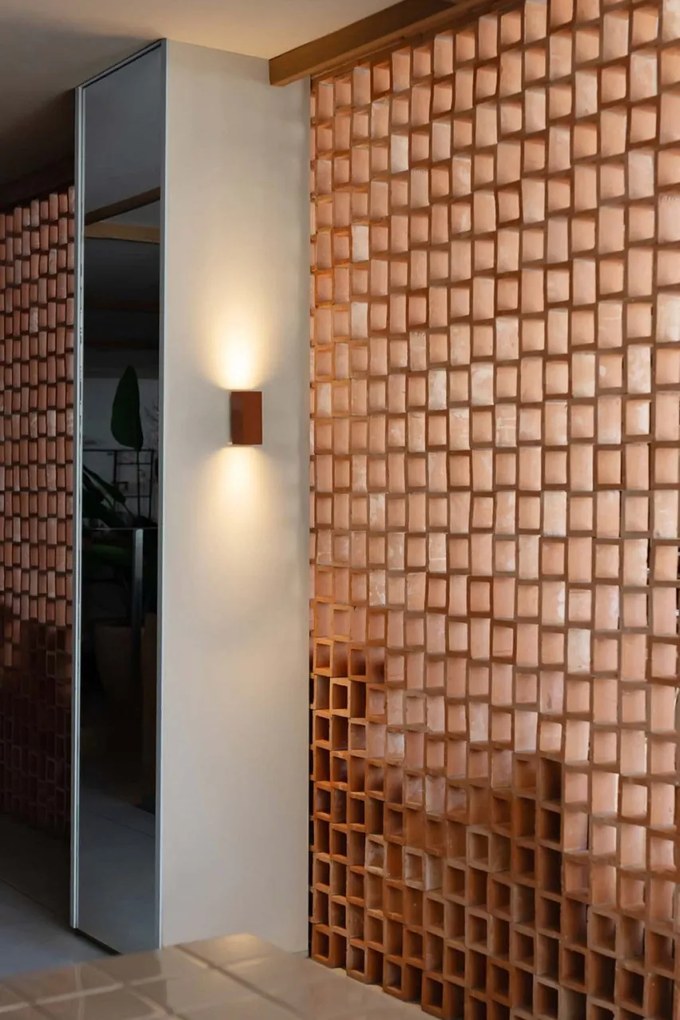 Aplica perete aluminiu terracotta, 2xGU10, LUNE square