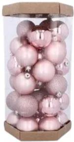Globuri de Crăciun 6cm 36buc Roz