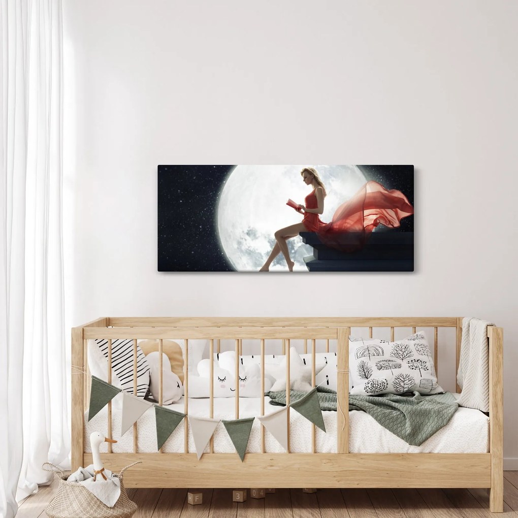 Tablou - Femeia sub clar de lună (120x50 cm)
