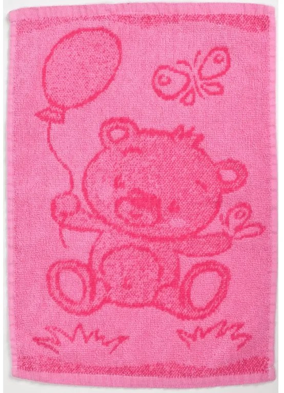 Prosop pentru copii BEBÉ ursulet de plus roz 30x50 cm