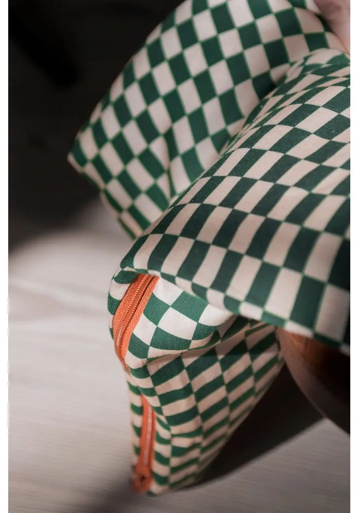 Lenjerie de pat verde/bej din bumbac satinat pentru pat de o persoană 140x200 cm Mini – Mette Ditmer Denmark