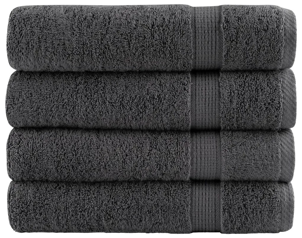 vidaXL Prosoape de mâini SOLUND 4 buc. antracit 50x100 cm 600 gsm