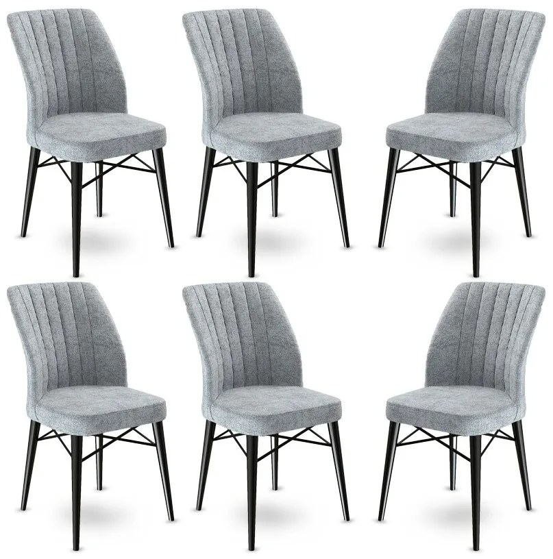 Set de scaune de sufragerie Flex Grey, 6 buc.