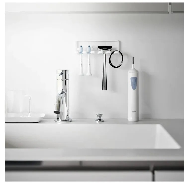 Suport pentru periuța de dinți alb autoadeziv din metal Film Hook – YAMAZAKI