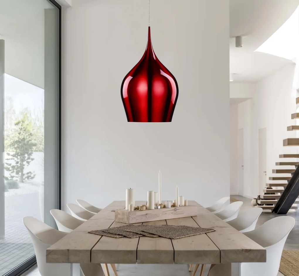 Pendul design modern 26cm Vibrant rosu 6461-26RE SRT