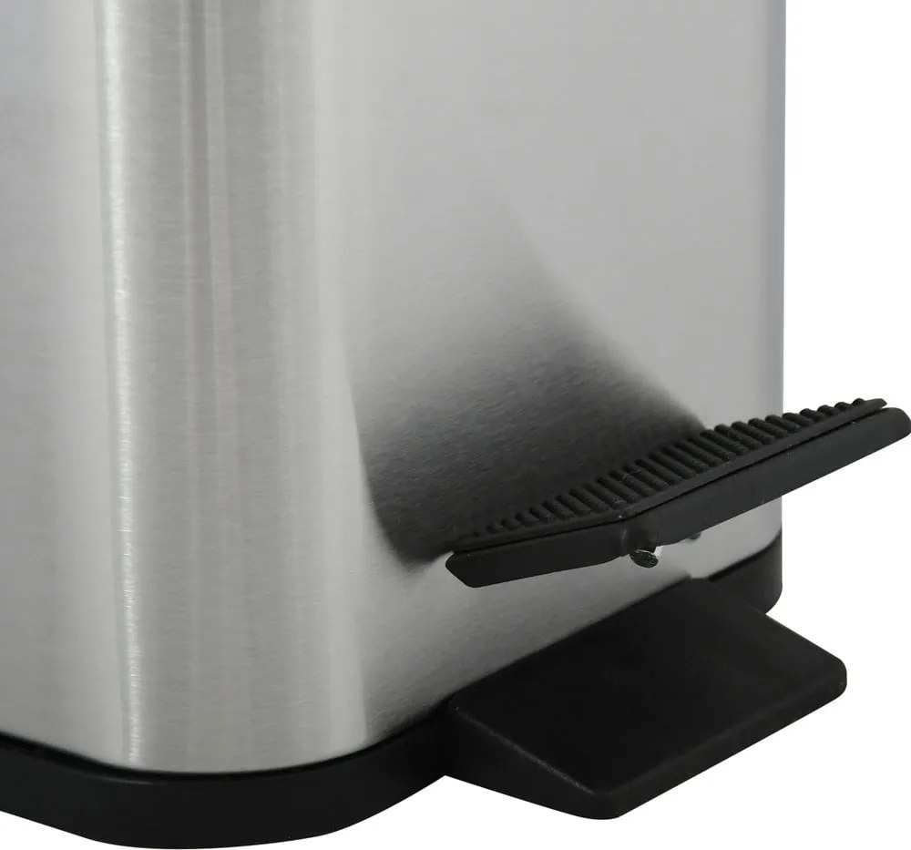 Coș de gunoi argintiu mat cu pedală din oțel 5 l Erik – Spirella