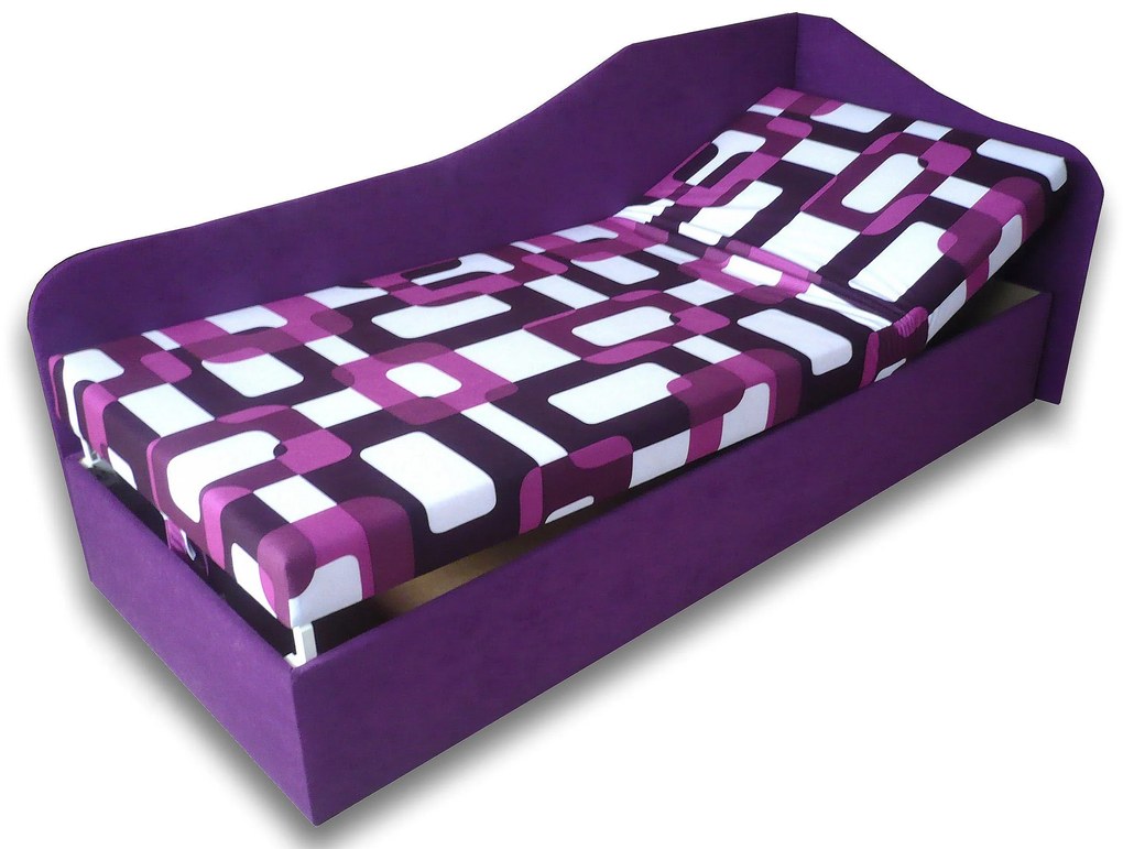 Pat de o persoană (canapea) 90 cm Abigail (Gusto 10 + violet 49) (D). 793061