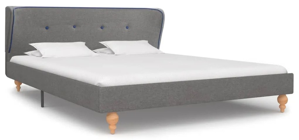 280574 vidaXL Cadru de pat, gri deschis, 140 x 200 cm, material textil