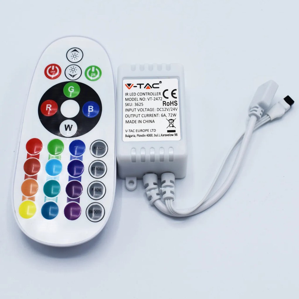Controller 24 taste banda led RGB 12/24V 6A V-TAC