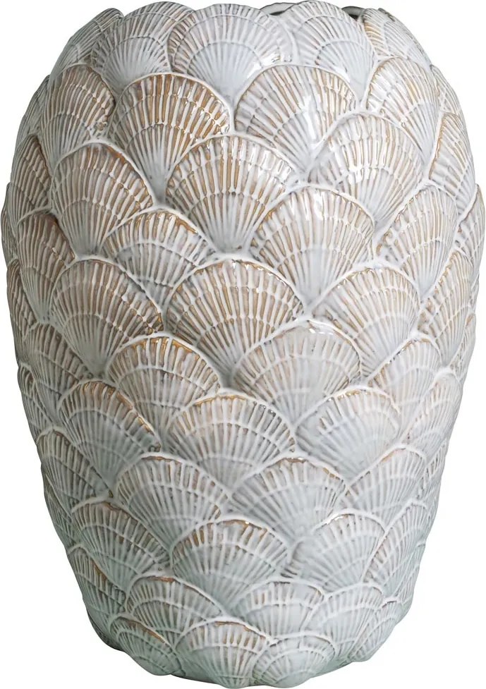 Vas decorativ din ceramica cu design scoici , H42.5cm , "Pecten"