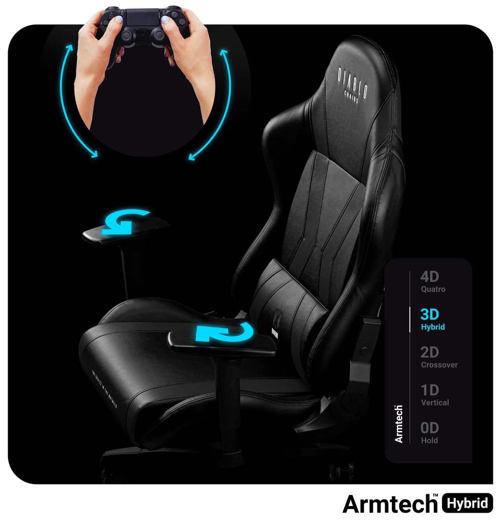 Scaun gaming Diablo X-Horn 2.0 King Size: negru Diablochairs