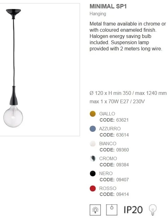Pendul modern diametru 12cm MINIMAL SP1 Bianco 009360
