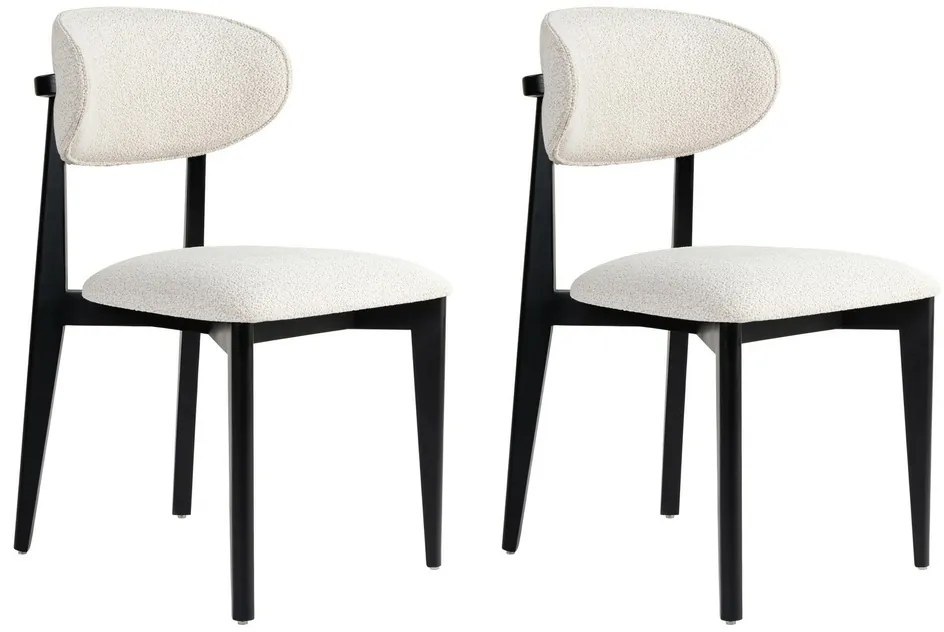Set de scaune de sufragerie Lionte White andBlack, 2 buc.